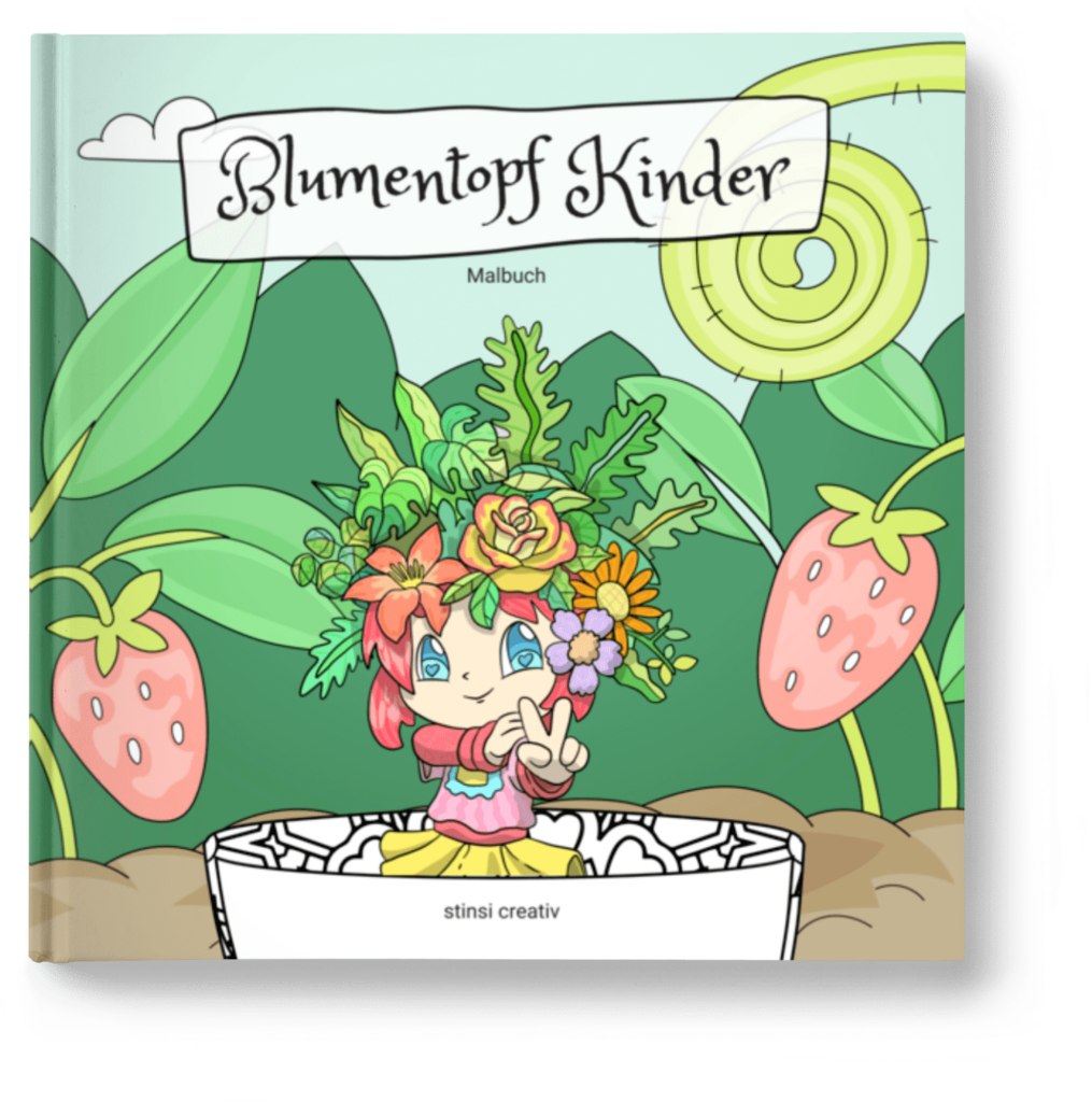 ausmalbilderbuch blumentopf kinder