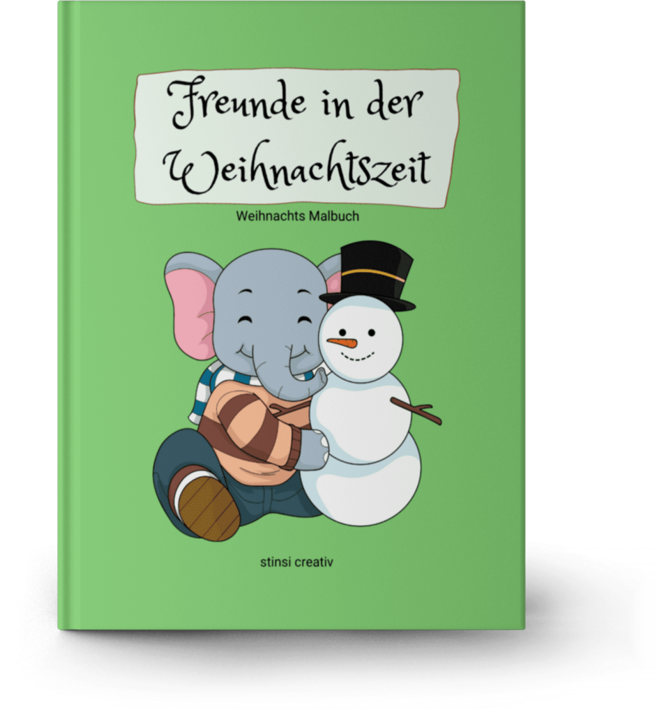 Ausmalbilderbuch freunde in der weihnachtszeit