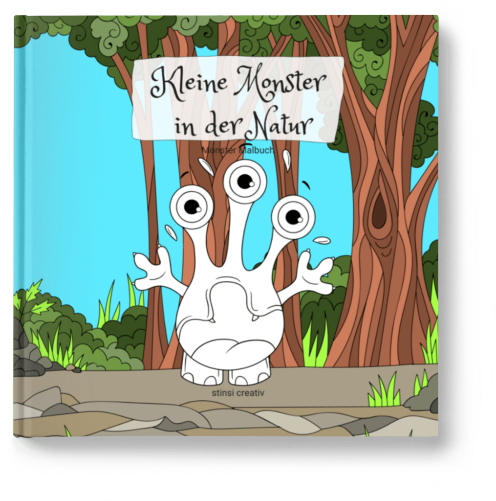 malbuch mit kleine monster in der natur ausmalbilder