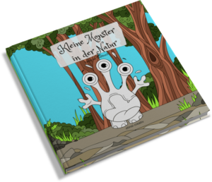 ausmalbuch mit kleine monster in der natur motiven