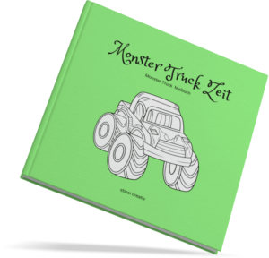 buchfoto monster truck zeit ausmalbuch