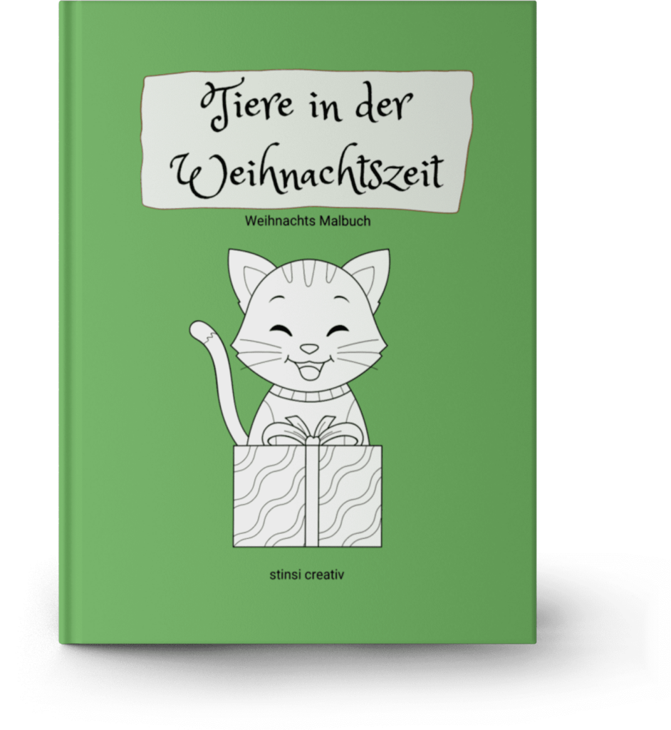 tiere in der Weihnachtszeit ausmalbilderbuch