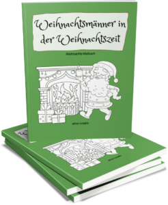 ausmalbuch mit weihnachtsmaenner in der weihnachtszeit