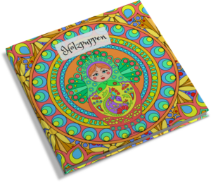 ausmalbuch mit holzpuppen motiven