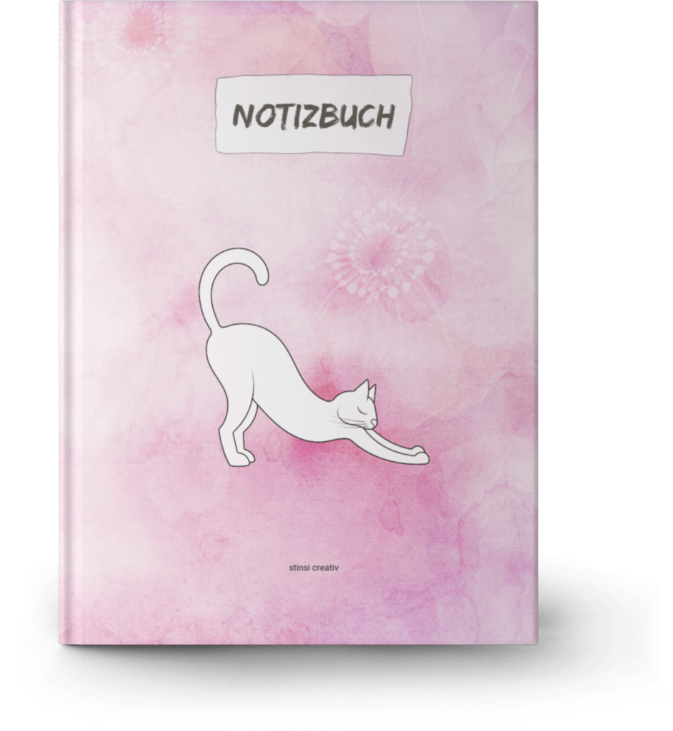 notizbuch yoga katze buchbild