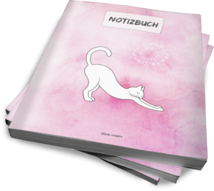 notizbuch yoga katze buchfoto