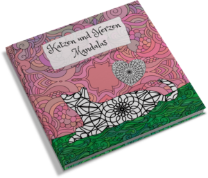 ausmalbuch katzen und herzen mandalas