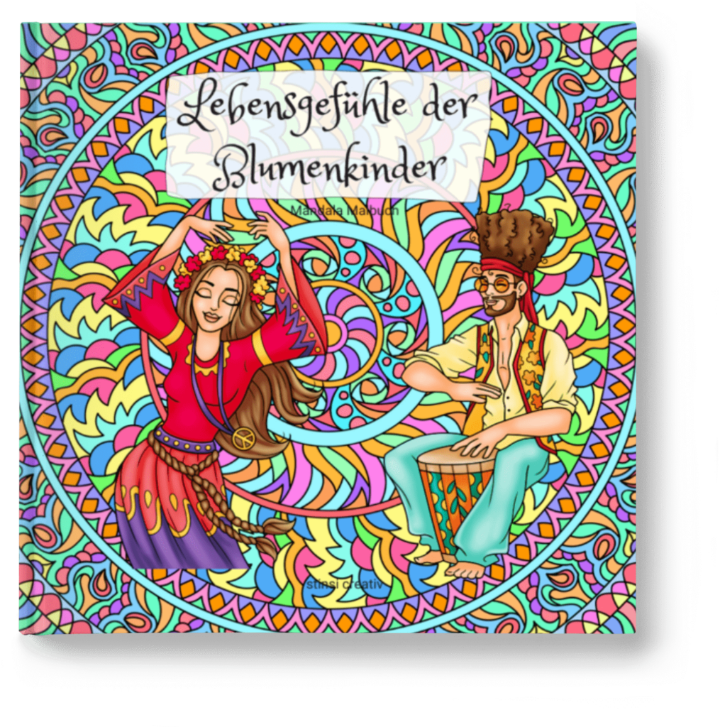 malbuch mit lebensgefühle der blumenkinder ausmalbilde