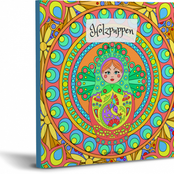 malbuch mit holzpuppen motiven