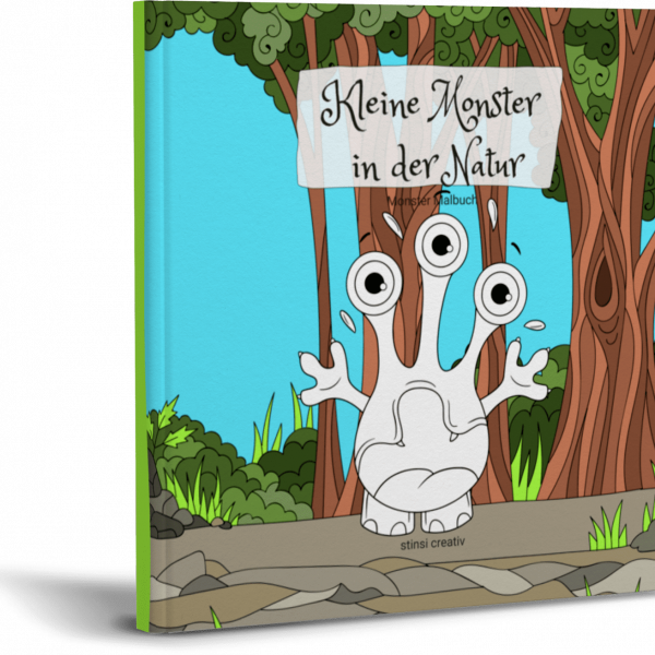 Malbuch mit kleine Monster in der Natur Motiven