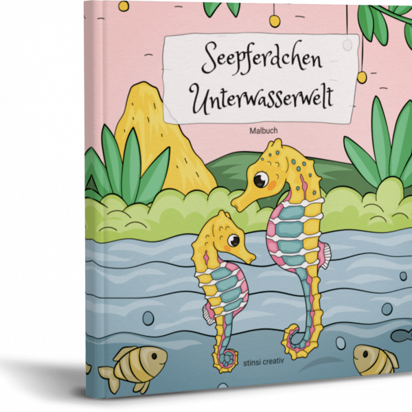 malbuch seepferdchen unterwasserwelt