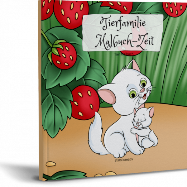 malbuch mit tierfamilien motiven